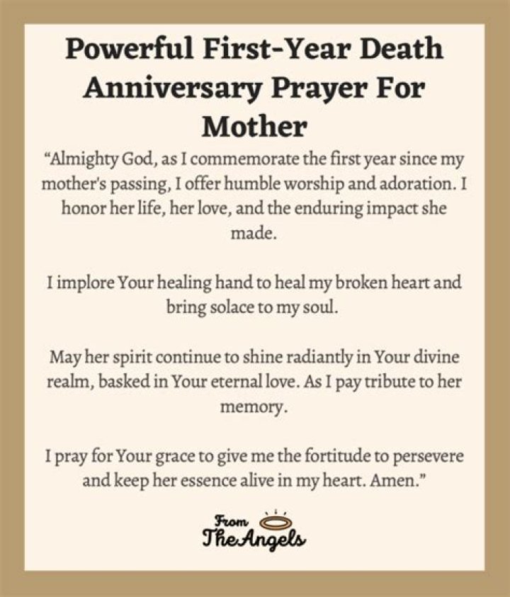 1 Year Death Anniversary Prayer