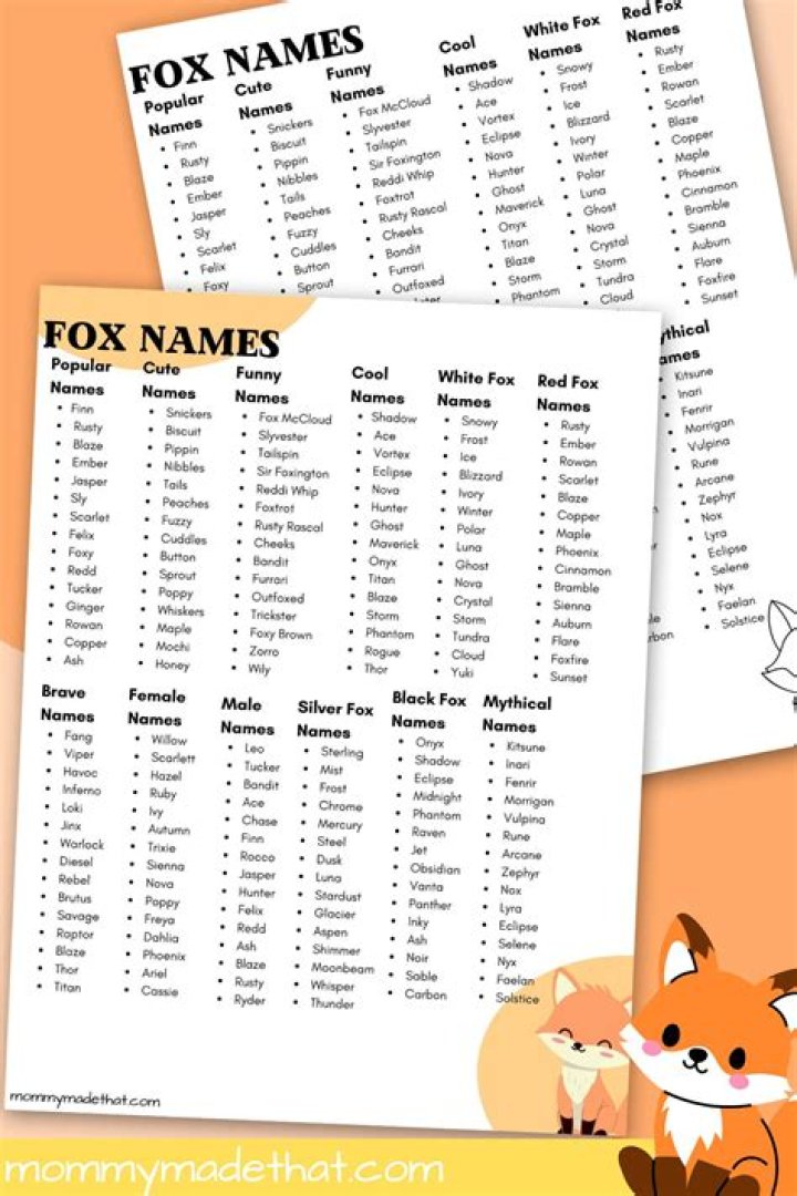 Good Name For Fox